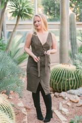 Army Green + The perfect pair of Over The Knee Boots