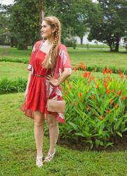 {Outfit}: Orange dress and Kimono