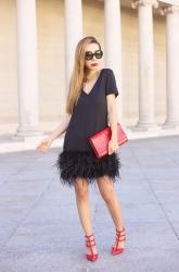 HOLIDAY FEATHER DRESS
