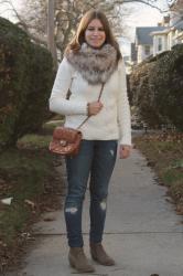 Cable Knit Sweater + Faux Fur