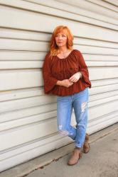 Lace Peasant Top & Fringe Booties: Things To Be Thankful For