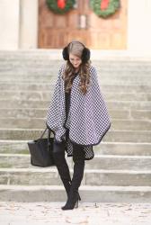 Houndstooth Cape + My Outfit is 25% Off! 