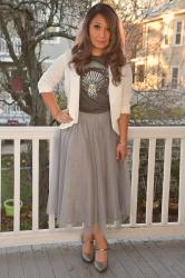 *t-shirt & tulle skirt*