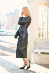 Leather culottes & leather jacket