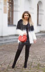 OMBRE FAUX FUR COAT | futro ombre w zimowej stylizacji