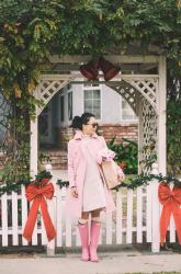 Pink on Pink: Pink Rain Boots & Pink Tote