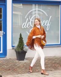 WINTER WHITE AND A FAUX SUEDE CAPE