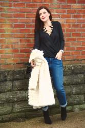 Faux Fur Coat with Boyfriend Jeans (& #Passion4Fashion Linkup)