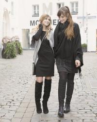 OUTFIT: Black Poncho & Overknee Boots