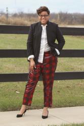OOTD: J. Crew Sequin Buffalo Check Collection Pant