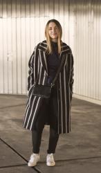Outfit: Navy Striped Coat