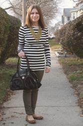 Striped Tee + Leopard 