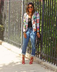 Weekend Casual Flow: Tropical Florals and Denim