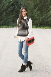 Striped sweater vest