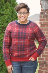 J. Crew Brushed Wool-Blend Crewneck Sweater in Plaid 