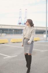 knitted midi skirt