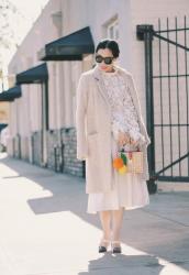 Winter White: Lace Top and Pleated Skirt