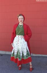 Vintage Christmas Novelty Skirt