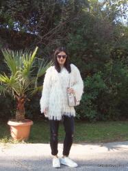 L:White Fur Jacket