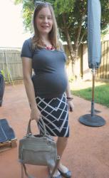 Corporate Style: Maternity Pencil Skirts and Grey Tees in Summer, Rebecca Minkoff Mini MAB Bag