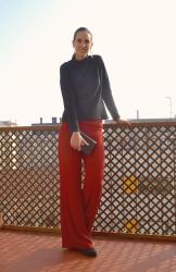 Red palazzo pants for Christmas