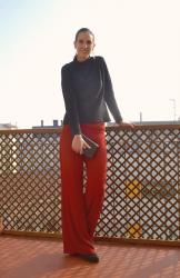 Red palazzo pants for Christmas 