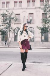 Burgundy & Scalloped