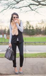 Faux Fur / Black Vest