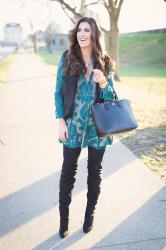 Teal Lace Dress