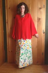 Vintage cape + floral maxi skirt | Emily x Kristina