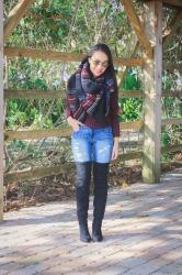 A Day in the Park:: Cropped Sweater & OTK boots
