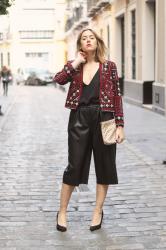 Leather culottes