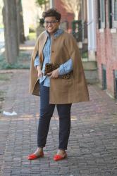 OOTD:  J. Crew Cape Jacket in Wool Melton 