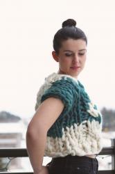 Giant Knit Cabled Intarsia Sweater
