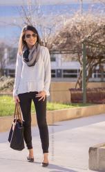 Infinity Scarf + Ruffled Sweater