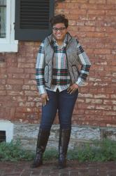 OOTD:  (Saturday) J. Crew Excursion Quilted Vest in Herringbone 