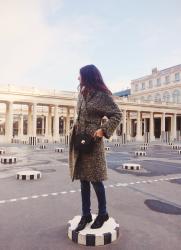 black and white coat in paris