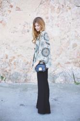 BLACK JUMPSUIT + KIMONO