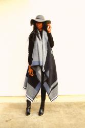 La cape couverture color-block, bohemian style