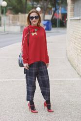 How to wear plaid pants: Miu Miu Mary Jane pumps