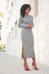 Ribbed Sweater Midi Dress