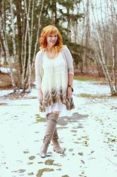 Lace Slip Dress & OTK Boots: Easy To Please