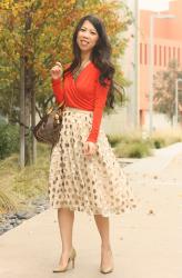 Twirl in Anthropologie Petite Shimmer Spot Skirt