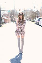 Floral Dress + Suede Accessories