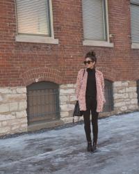 pink faux fur jacket