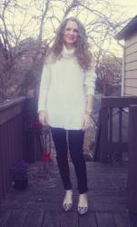 Oatmeal Tunic Sweater with Skinnies 