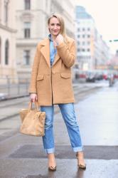 Camel coat & denim