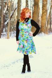 Floral Fit And Flare Dress: The Blanket Scarf Phenomenon