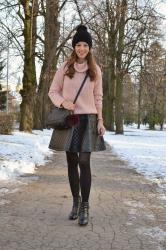 faux leather skirt