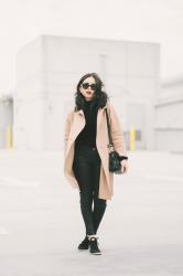 Camel Coat & Sneakers